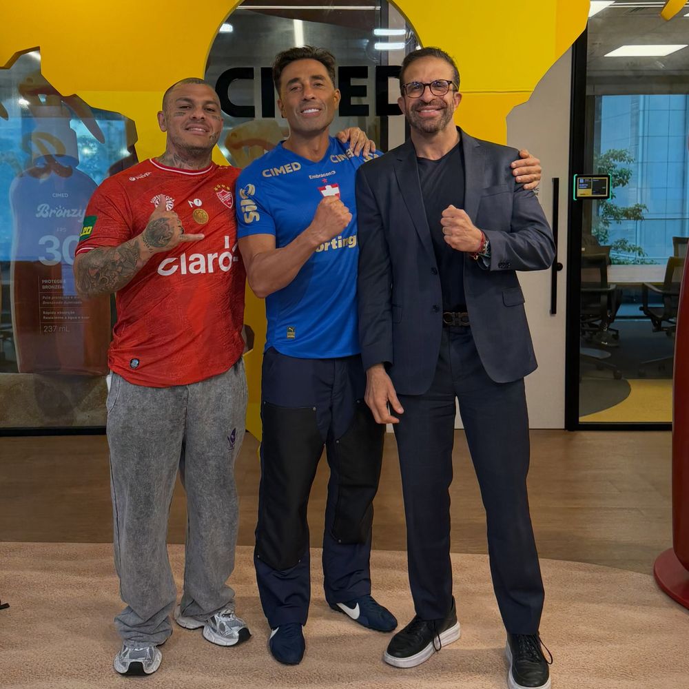 Dr. Adriano Lotfi com João Adibe e Toguro na sede da Cimed
